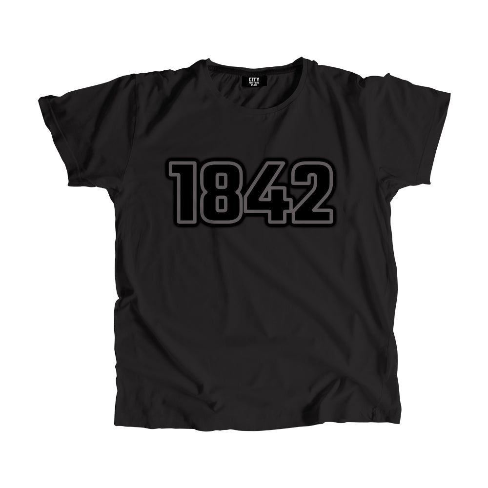 1842 Vintage Heritage Year Men Unisex T-Shirt (Black)