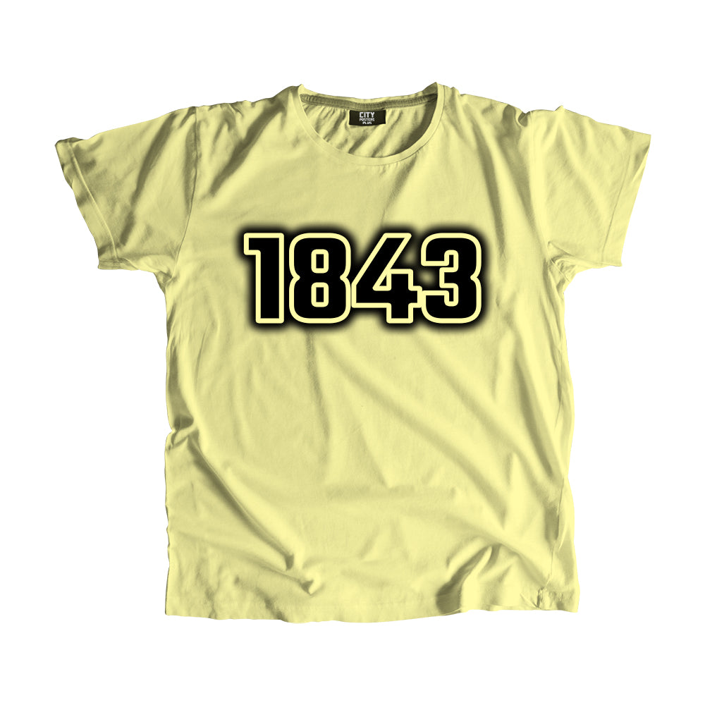 1843 Vintage Heritage Year Men Unisex T-Shirt (Butter Yellow)