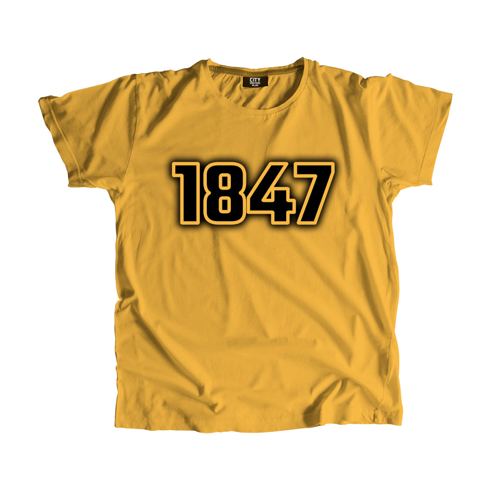 1847 Vintage Heritage Year Men Unisex T-Shirt (Golden Yellow)