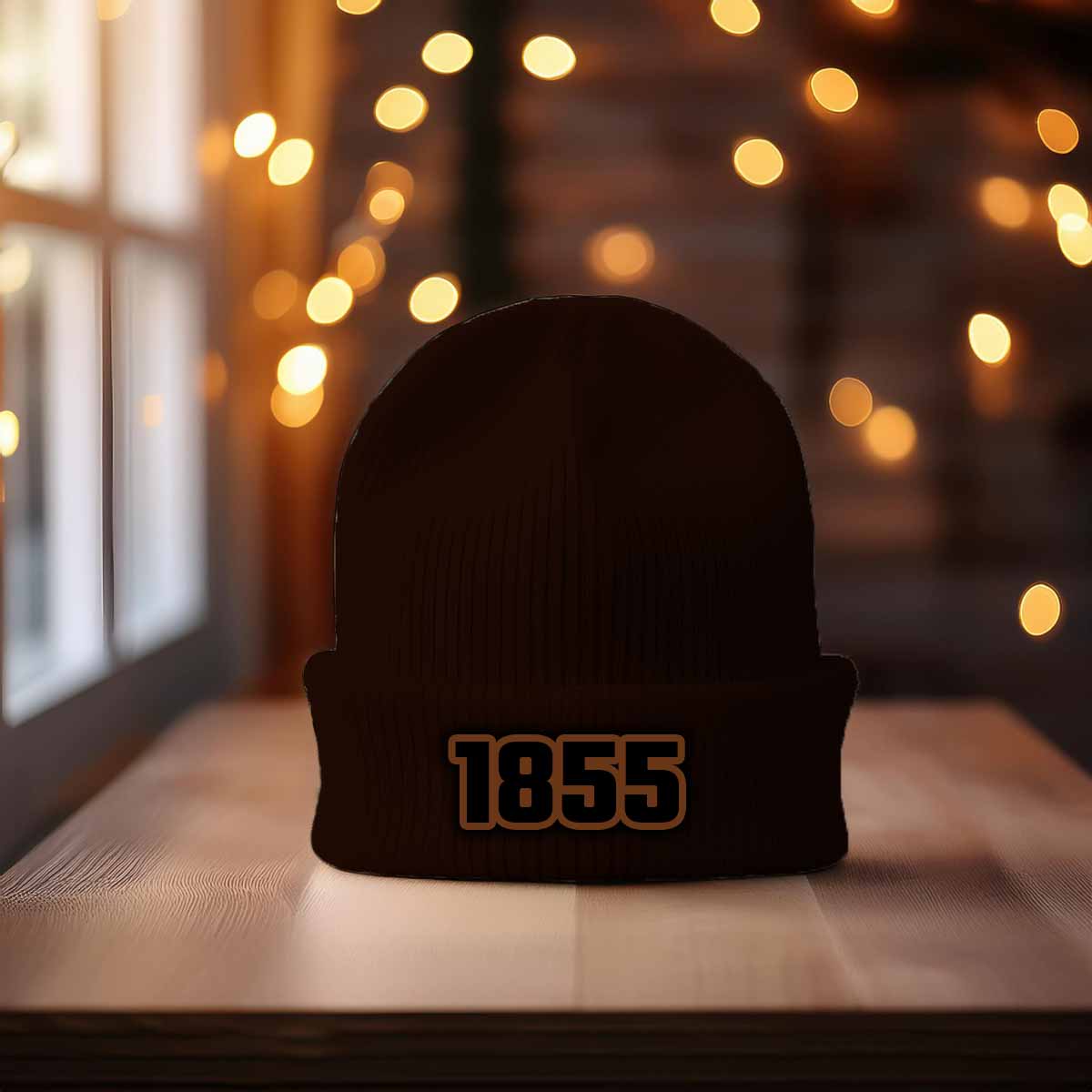 1855 Year Cuffed Beanie (Brown)