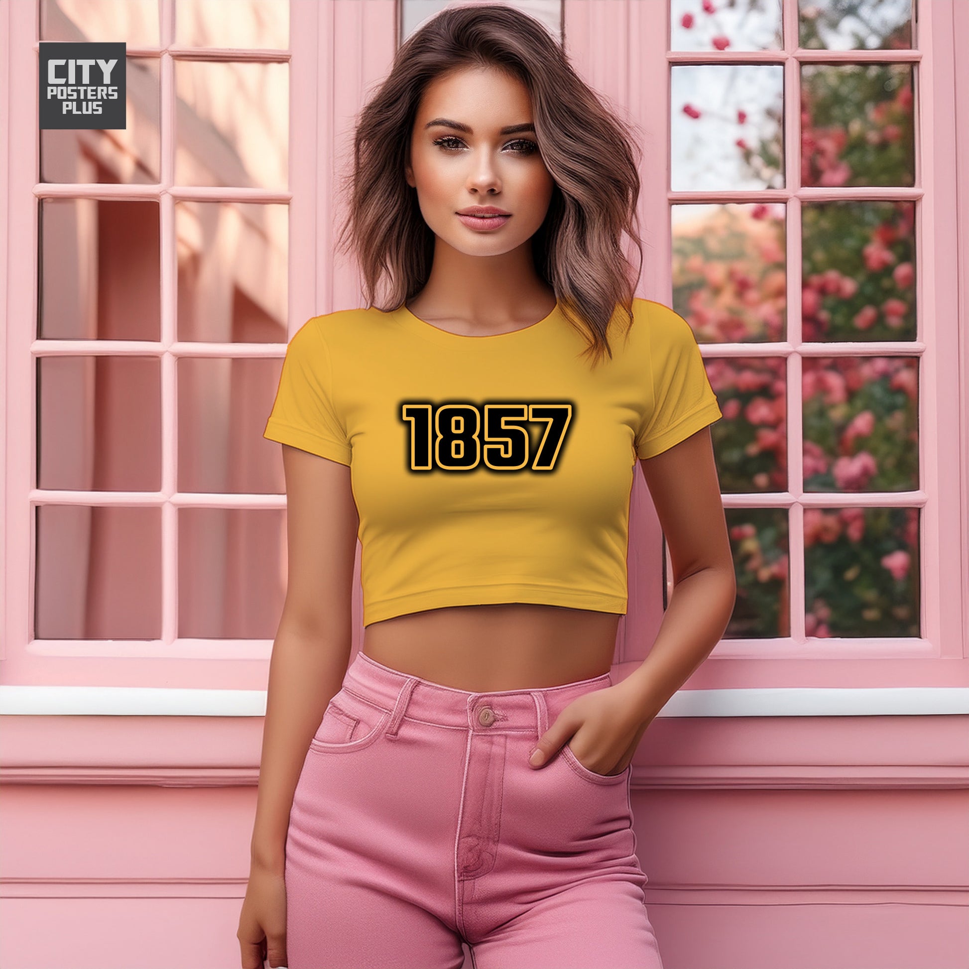 1857 Women Crop Top | Vintage Birth Year Shirt | City Posters Plus
