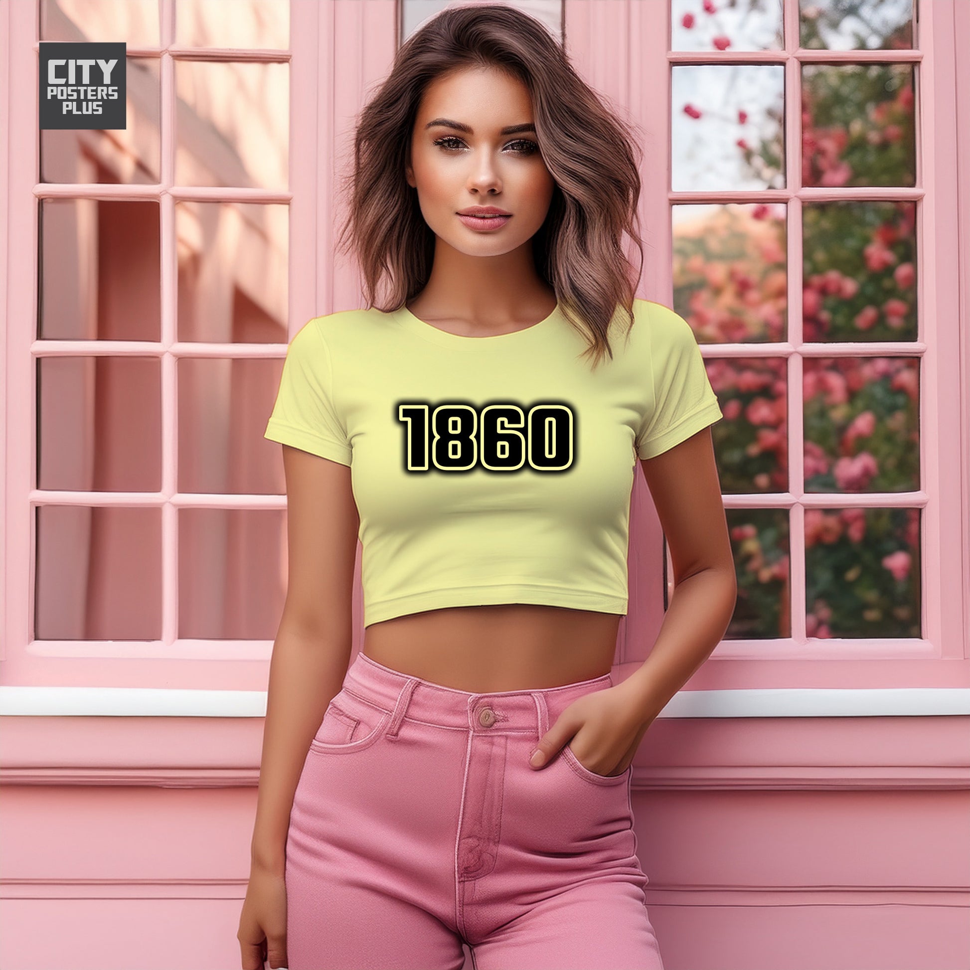 1860 Women Crop Top | Vintage Birth Year Shirt | City Posters Plus