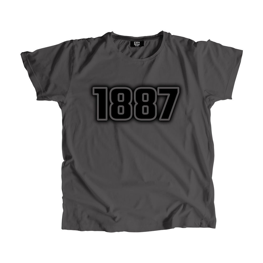 1887 Vintage Heritage Year Men Unisex T-Shirt (Charcoal Grey)