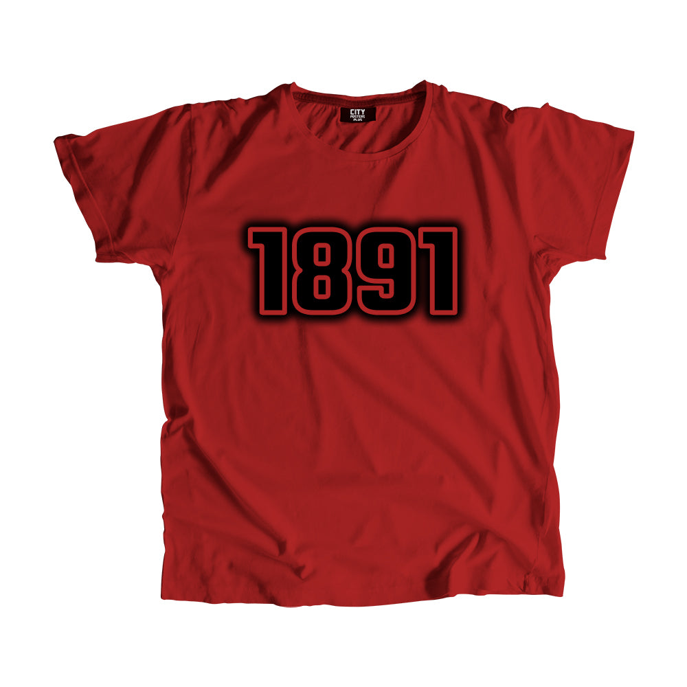 1891 Vintage Heritage Year Men Unisex T-Shirt (Red)