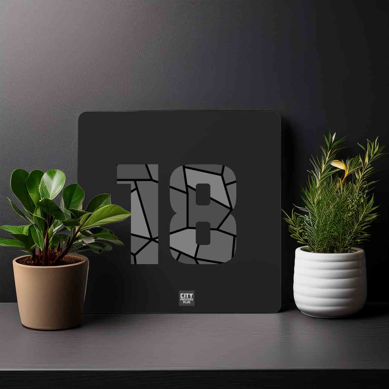18 Number Mousepad (Black)