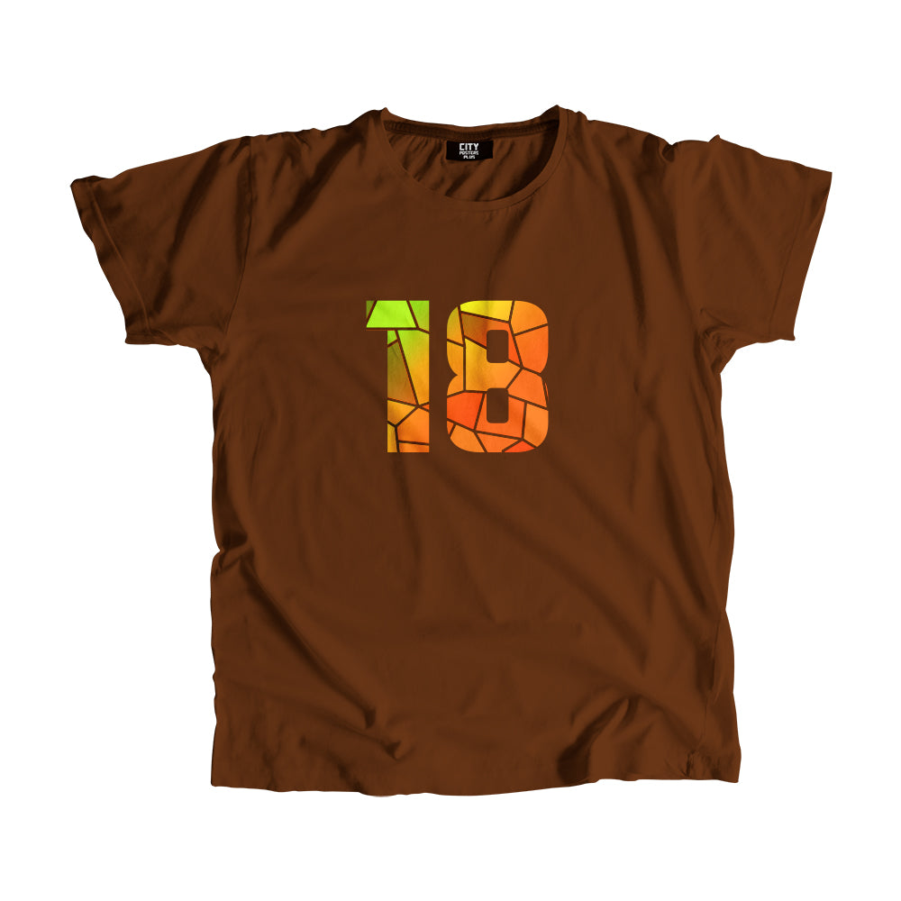 18 Number Men Unisex T-Shirt  (Brown)| Classic Numeric Graphic Tee