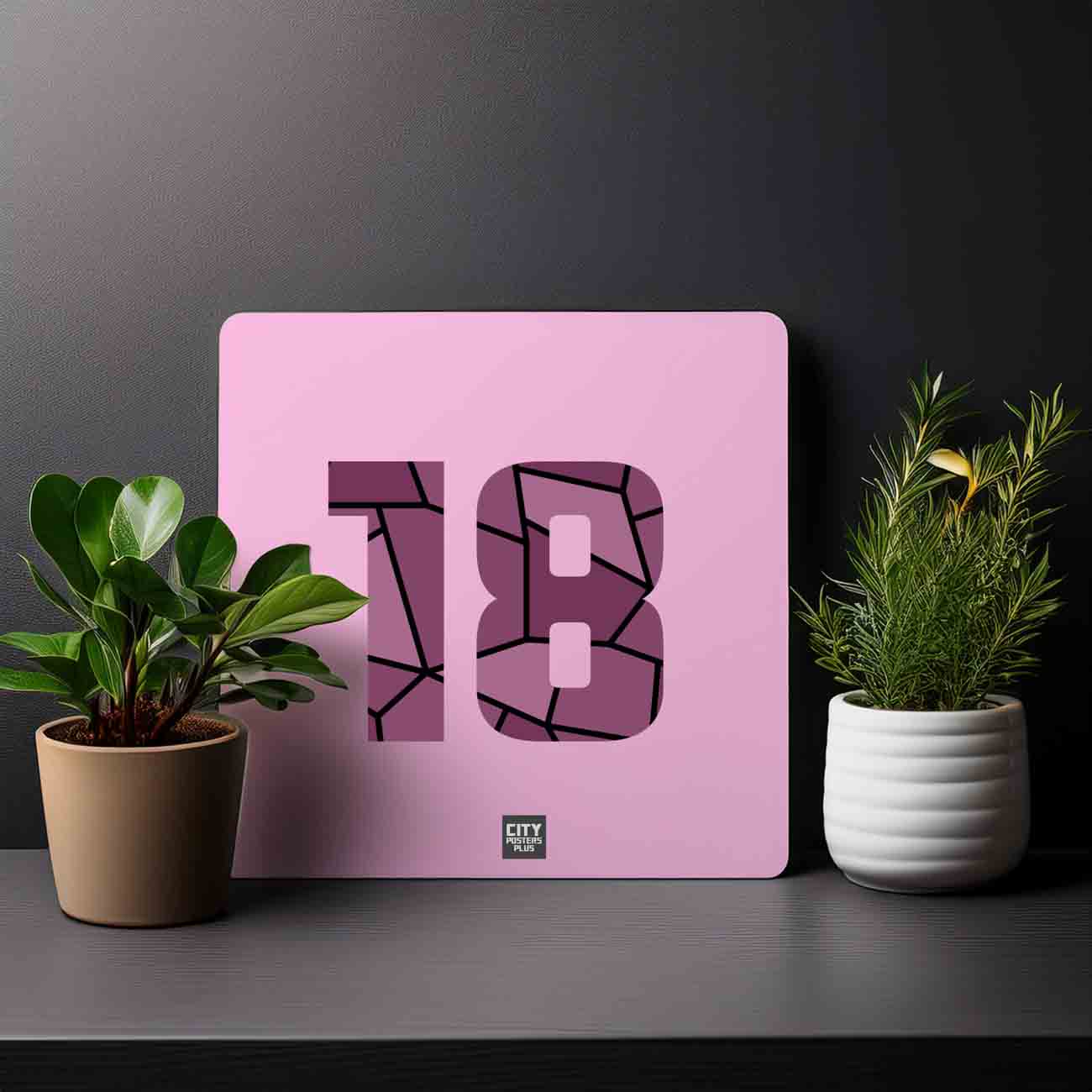 18 Number Mousepad (Light Pink)