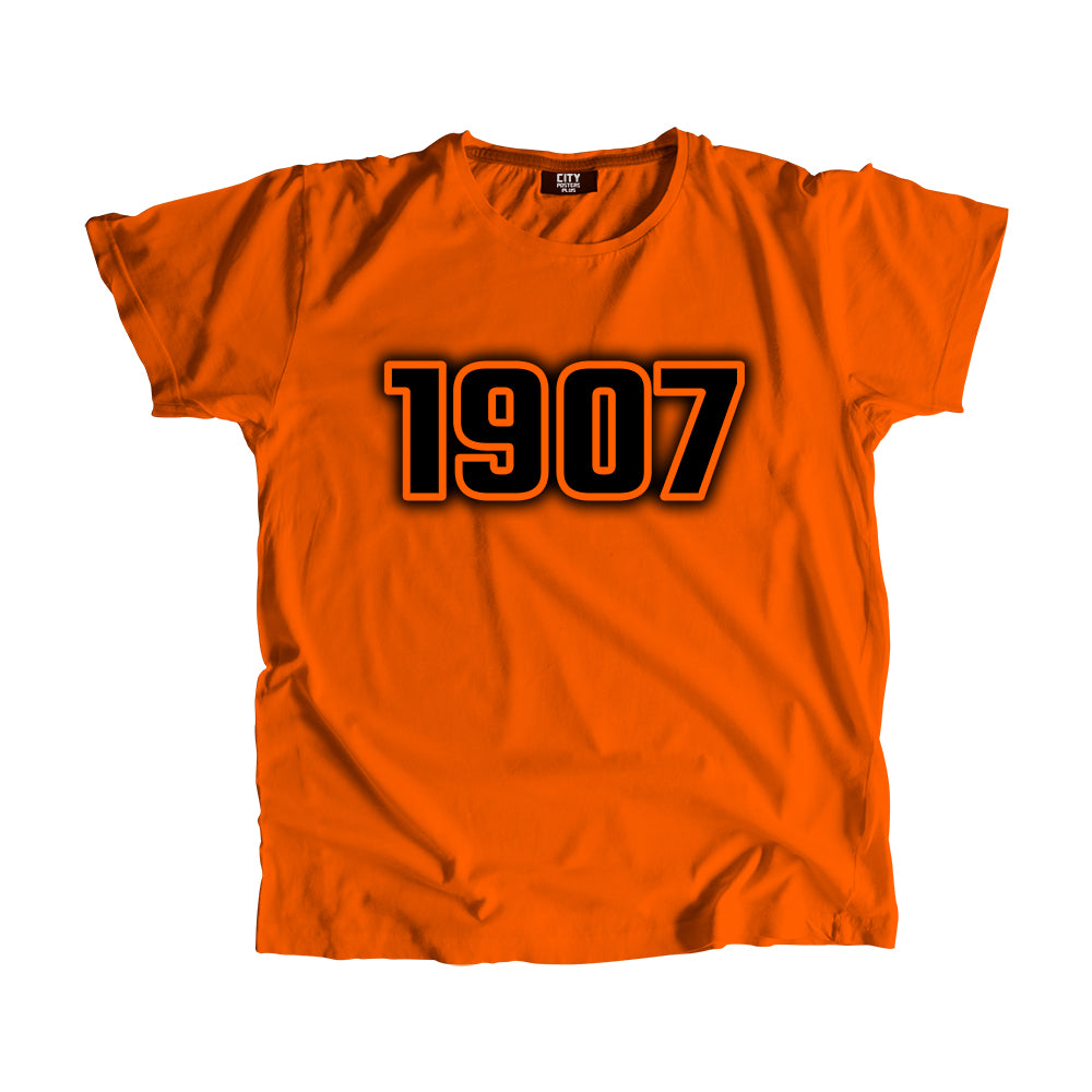 1907 Vintage Heritage Year Men Unisex T-Shirt (Orange)