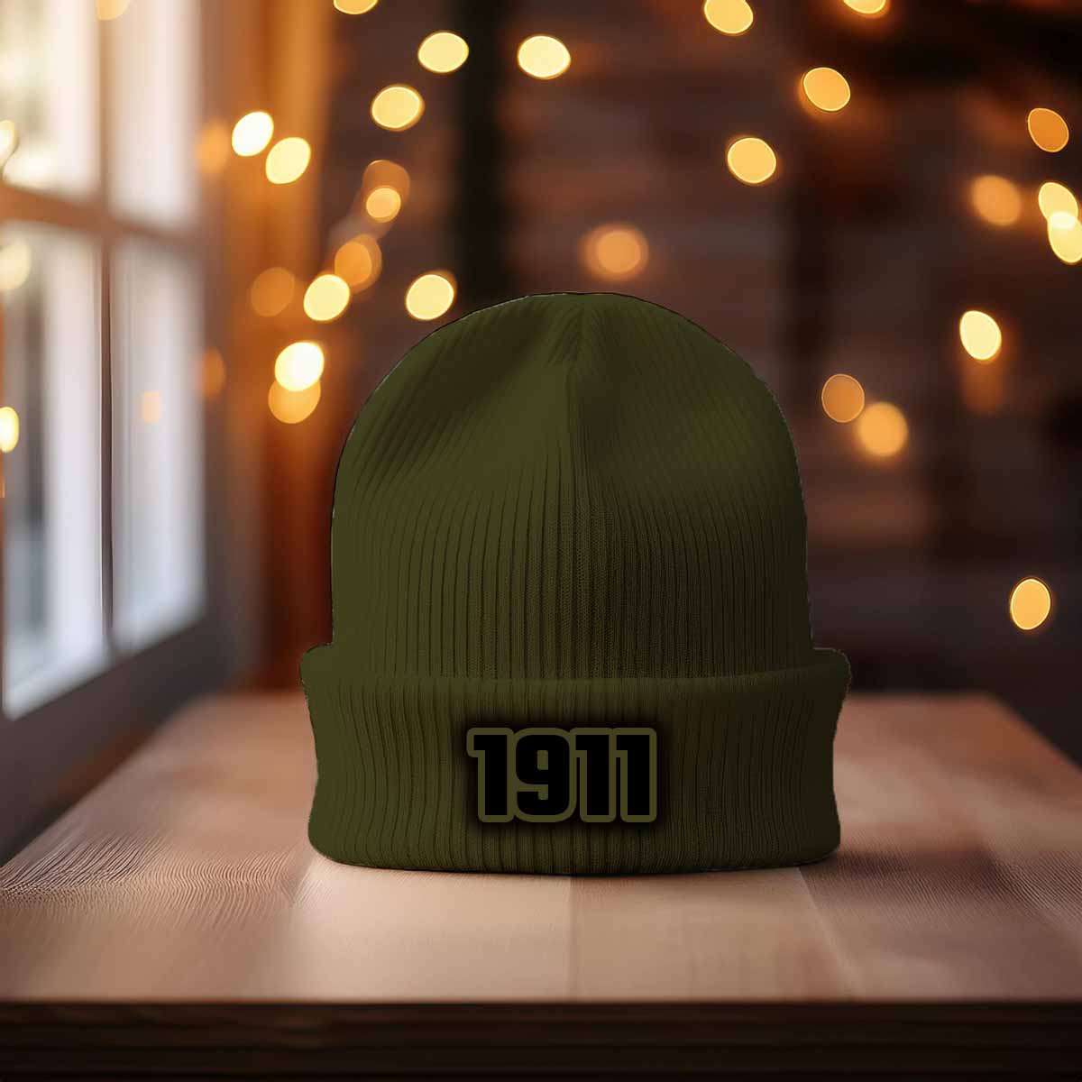 1911 Year Cuffed Beanie (Olive)