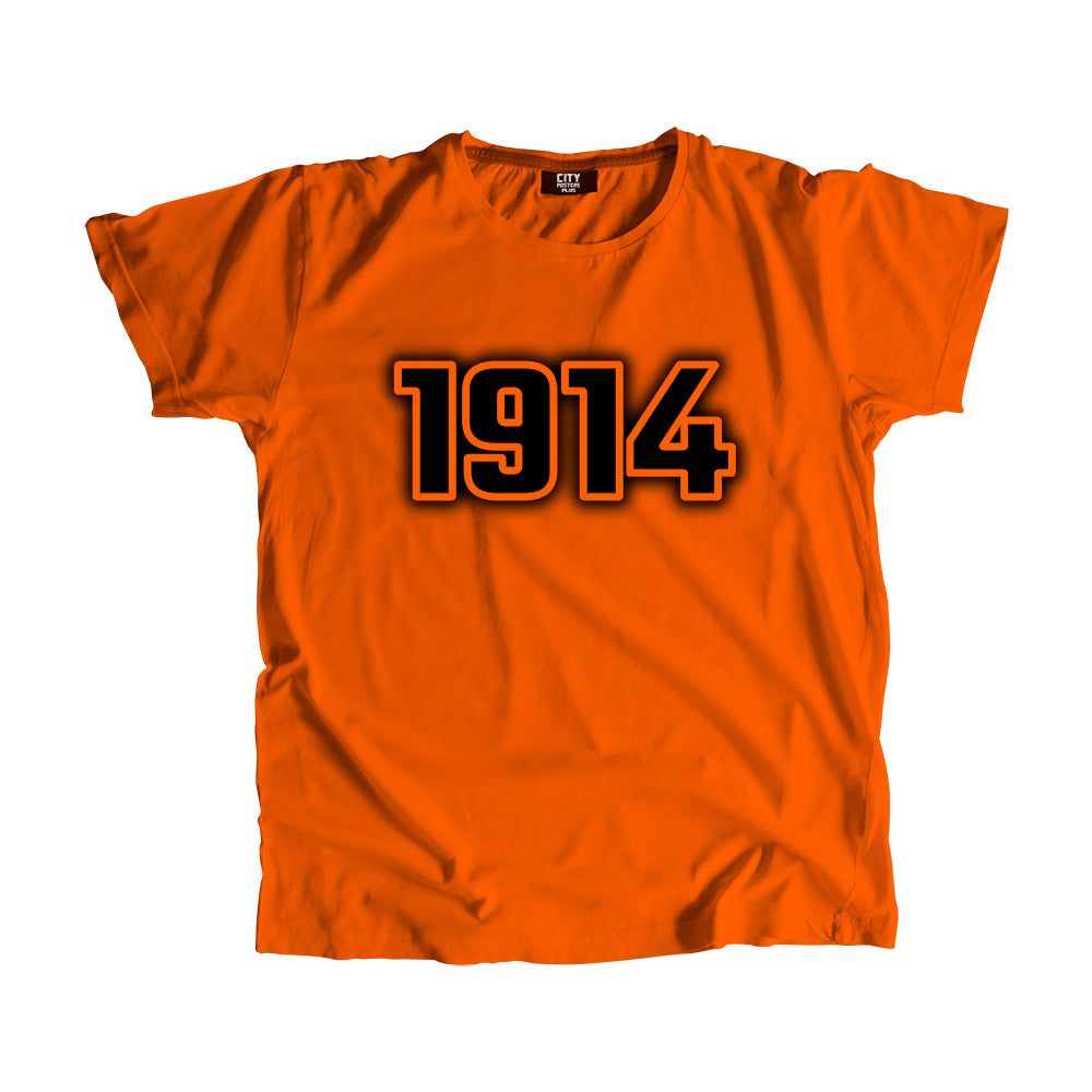 1914 Vintage Heritage Year Men Unisex T-Shirt (Orange)