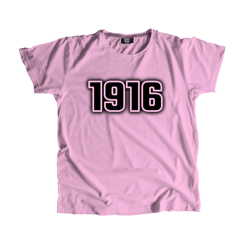 1916 Vintage Heritage Year Men Unisex T-Shirt (Light Pink)