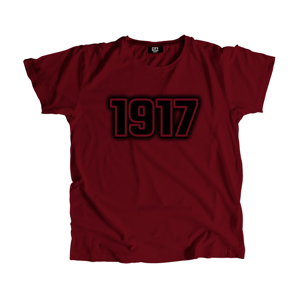 1917 Vintage Heritage Year Men Unisex T-Shirt (Maroon)