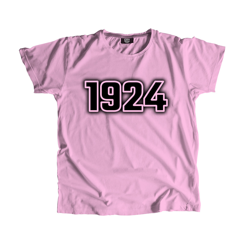 1924 Vintage Heritage Year Men Unisex T-Shirt (Light Pink)
