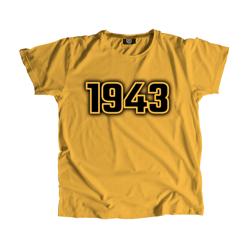 1943 Vintage Heritage Year Men Unisex T-Shirt (Golden Yellow)