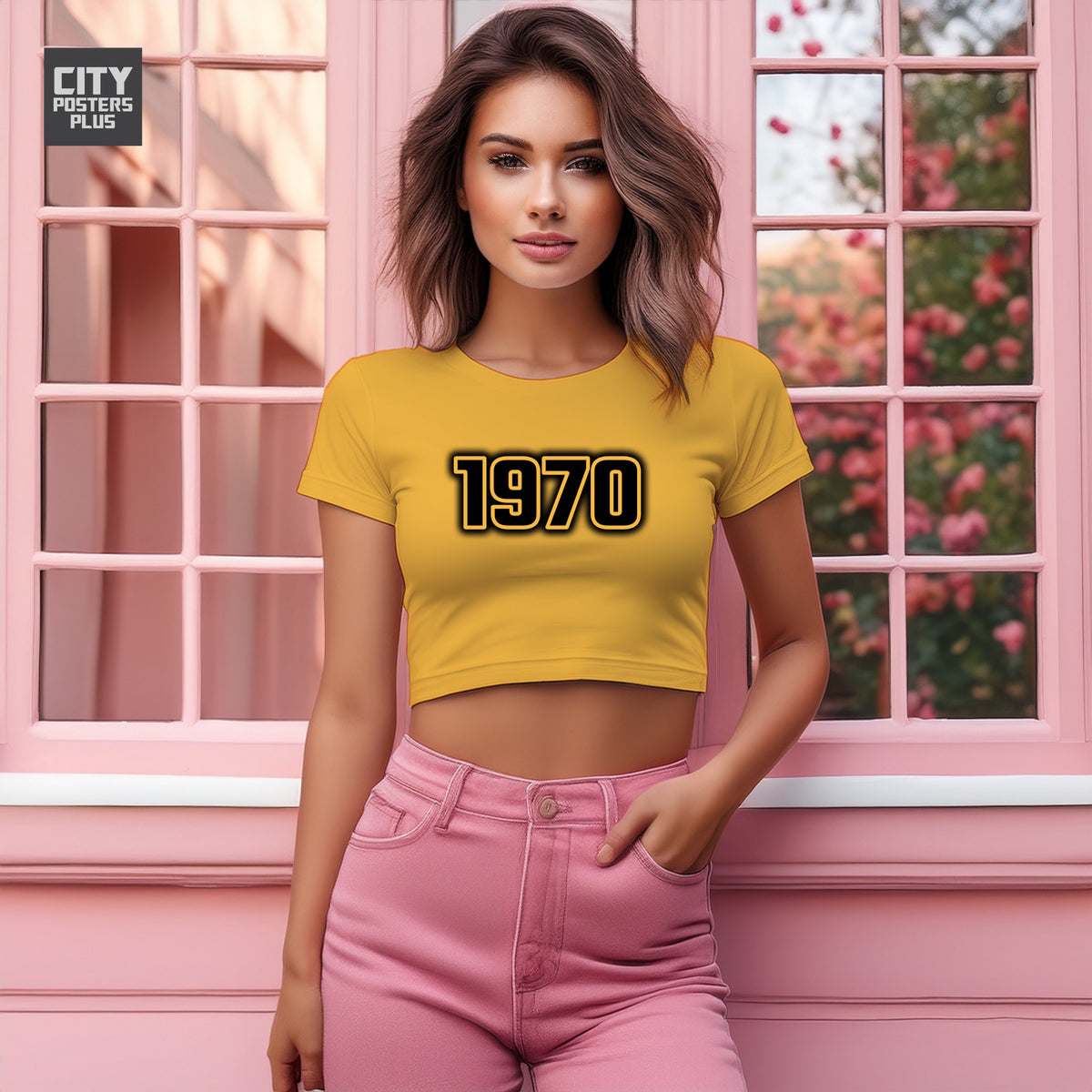 1970 Women Crop Top | Vintage Birth Year Shirt | City Posters Plus
