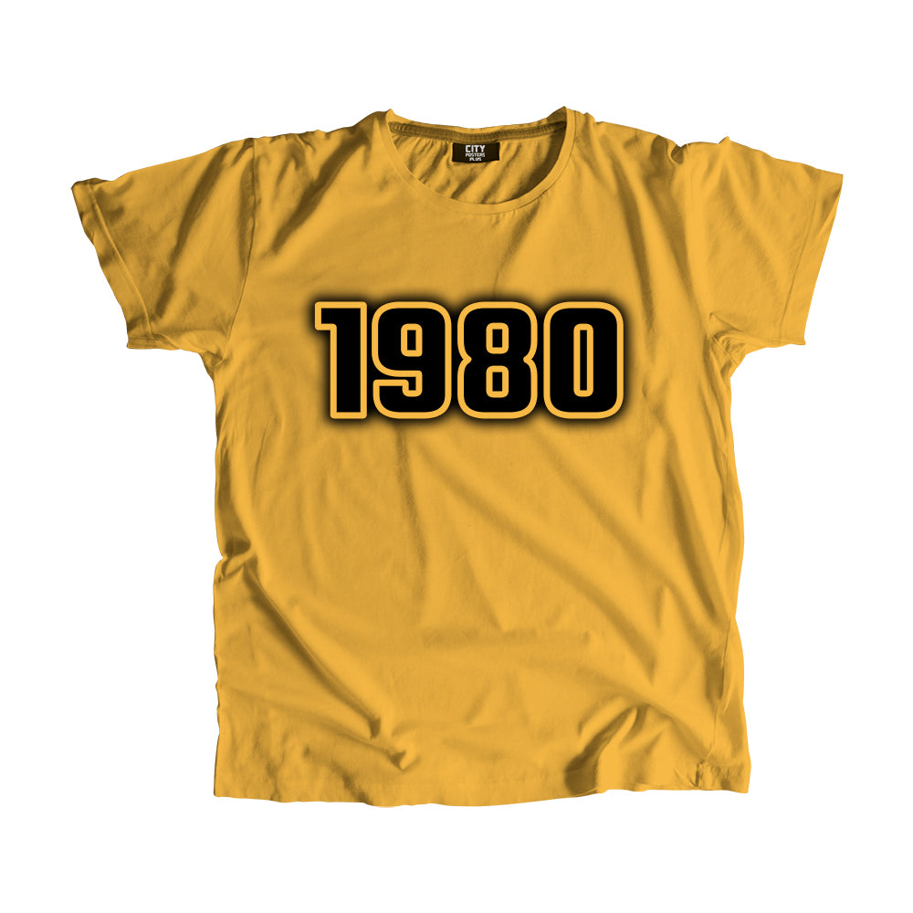 1980 Vintage Heritage Year Men Unisex T-Shirt (Golden Yellow)