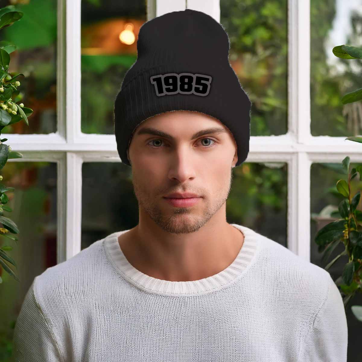 1985 Year Beanie | Vintage & Future Year Knit Winter Hat | Beanies Plus by City Posters Plus