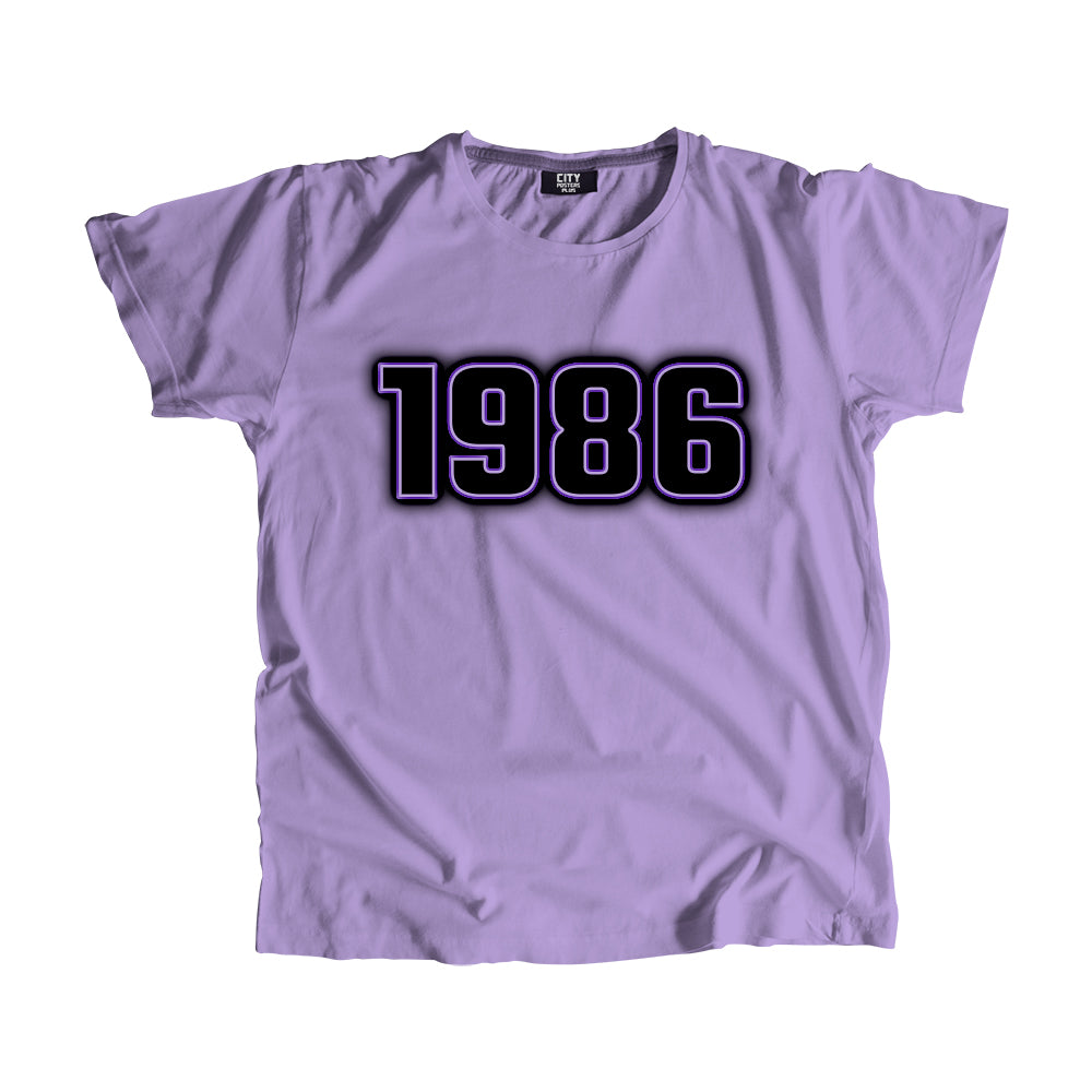1986 Vintage Heritage Year Men Unisex T-Shirt (Iris Lavender)