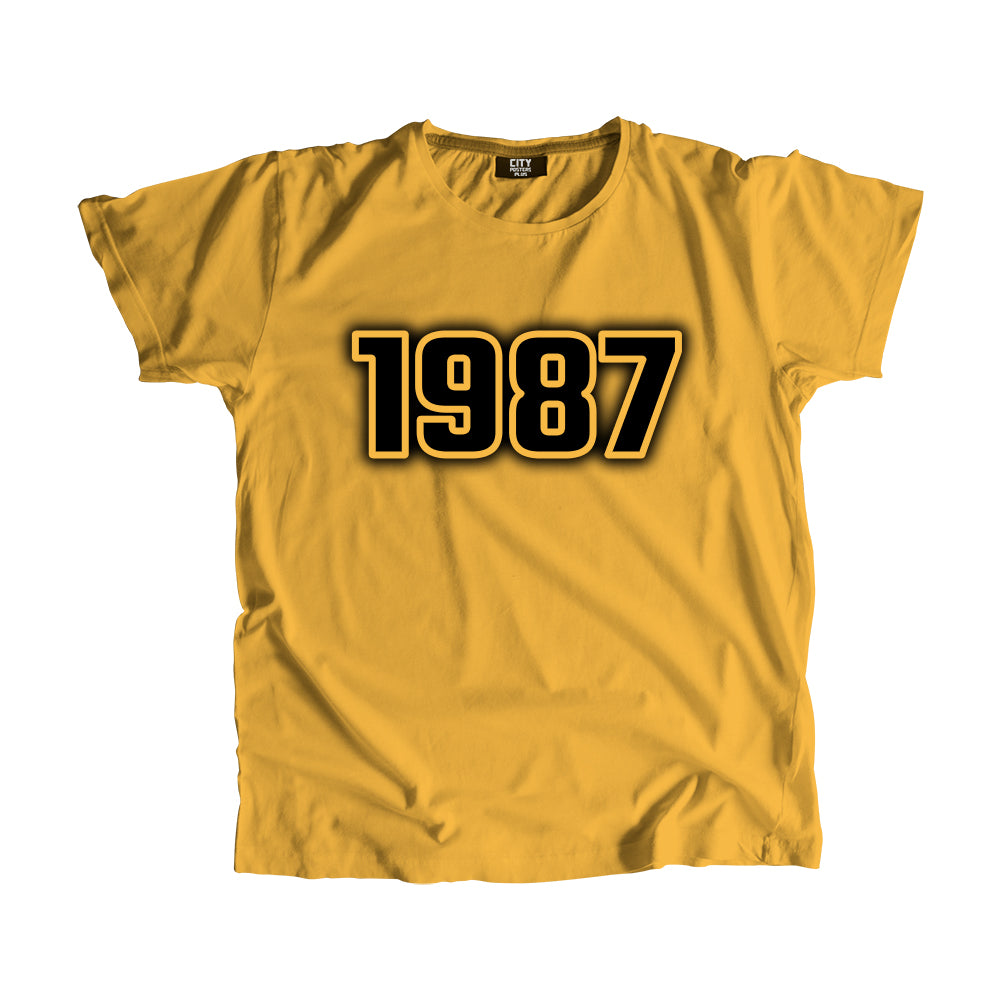 1987 Vintage Heritage Year Men Unisex T-Shirt (Golden Yellow)