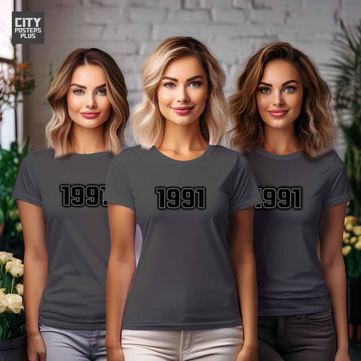Year 1991 Vintage Birth Year Women T-Shirt