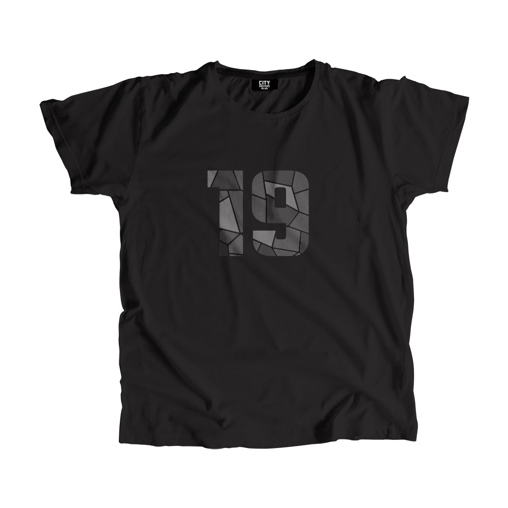 19 Number Men Unisex T-Shirt  (Black)| Classic Numeric Graphic Tee
