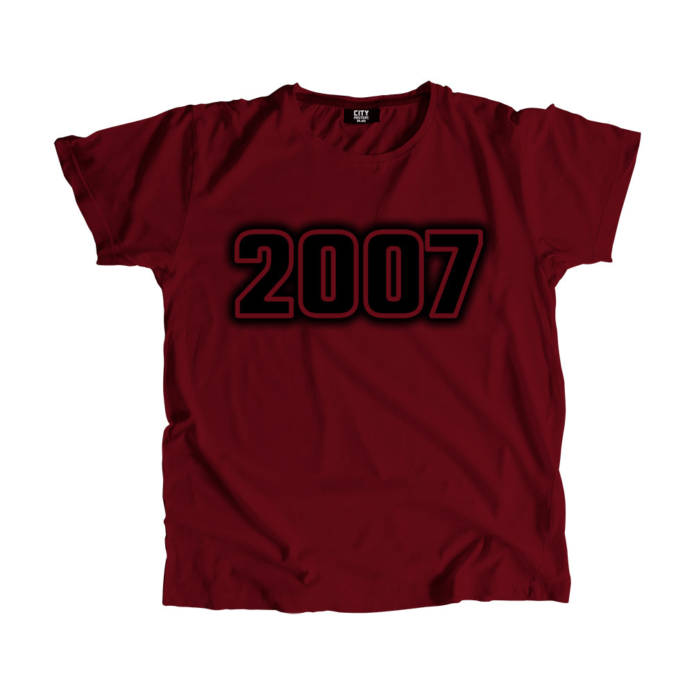 2007 Vintage Heritage Year Men Unisex T-Shirt (Maroon)
