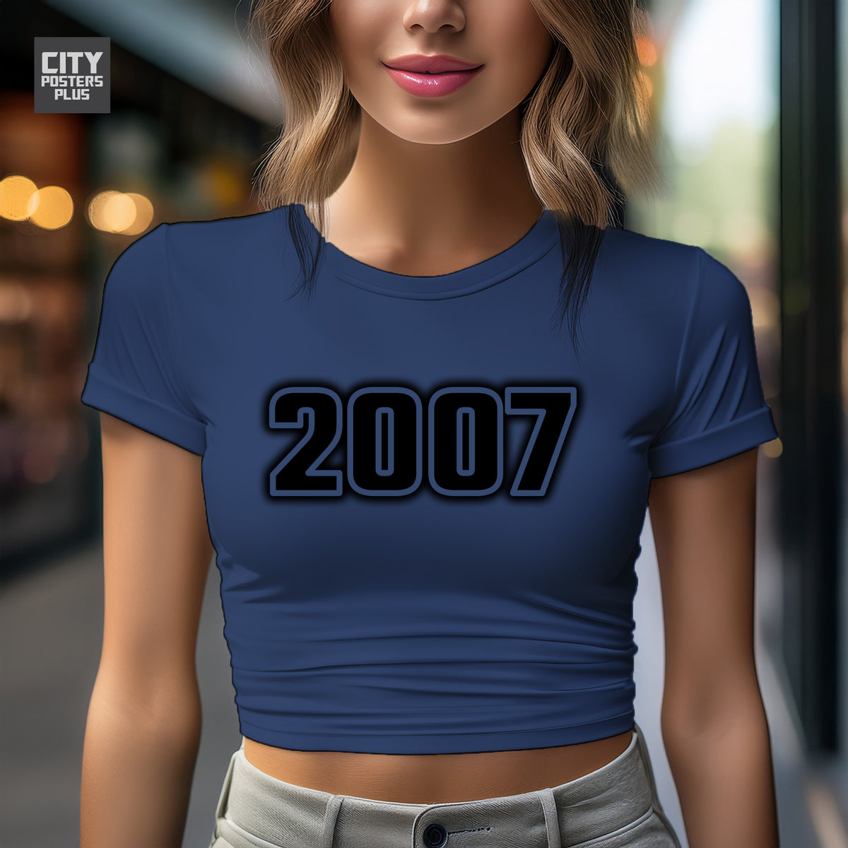 Year 2007 Vintage Birth Year Women Crop Top