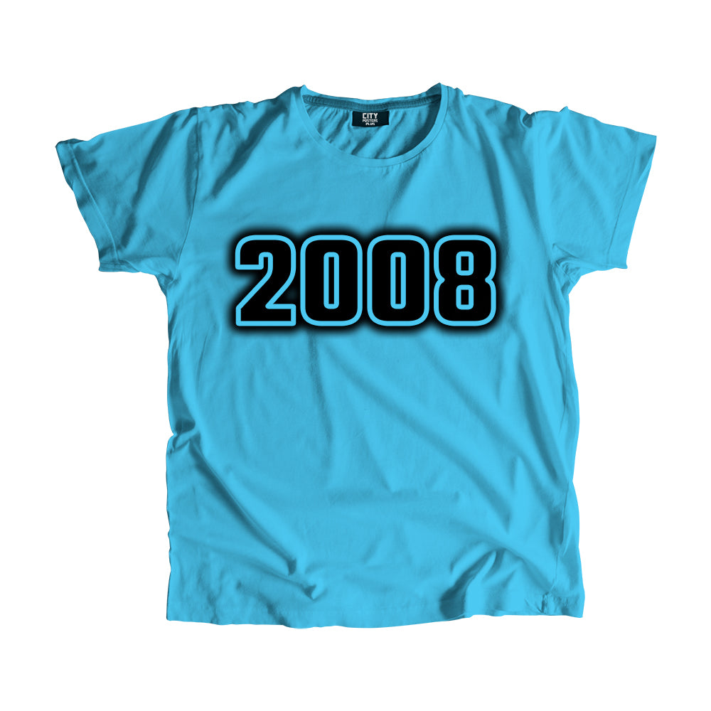 2008 Vintage Heritage Year Men Unisex T-Shirt (Sky Blue)