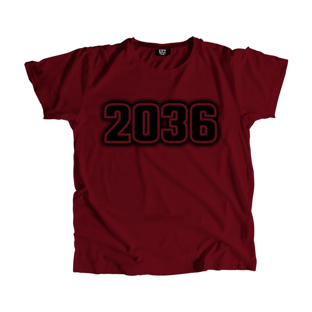 2036 Vintage Heritage Year Men Unisex T-Shirt (Maroon)