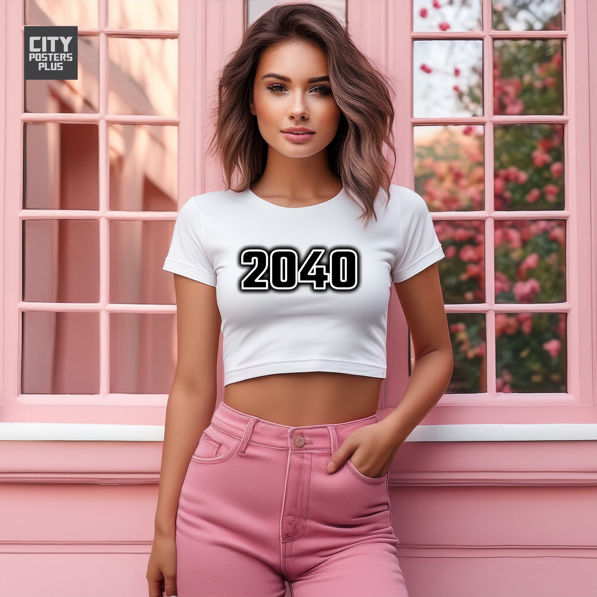 2040 Women Crop Top | Vintage Birth Year Shirt | City Posters Plus