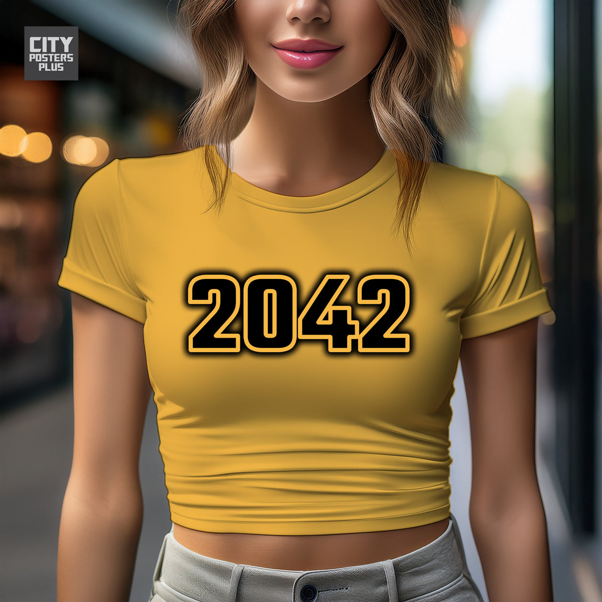 Year 2042 Vintage Birth Year Women Crop Top