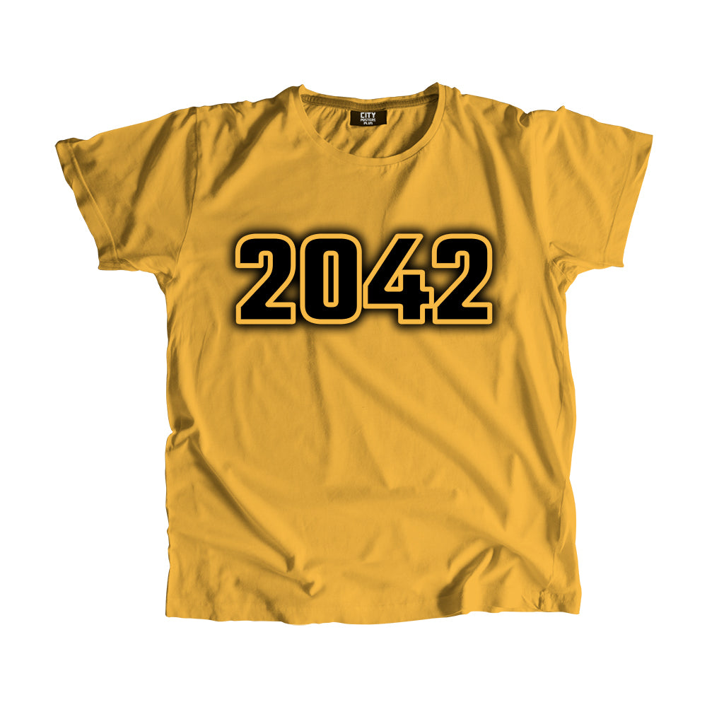 2042 Vintage Heritage Year Men Unisex T-Shirt (Golden Yellow)
