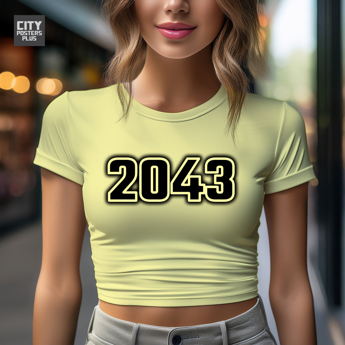 Year 2043 Vintage Birth Year Women Crop Top