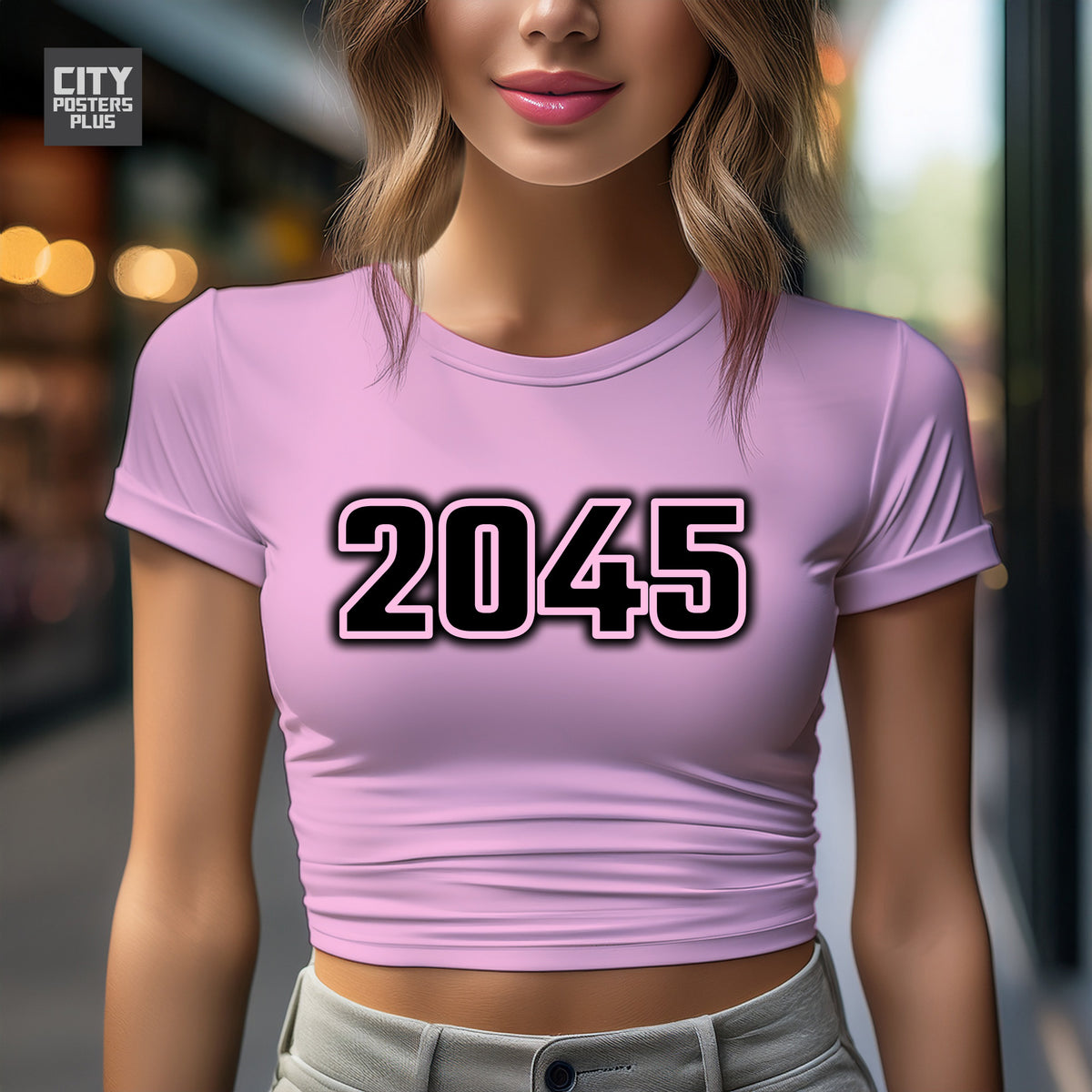 Year 2045 Vintage Birth Year Women Crop Top