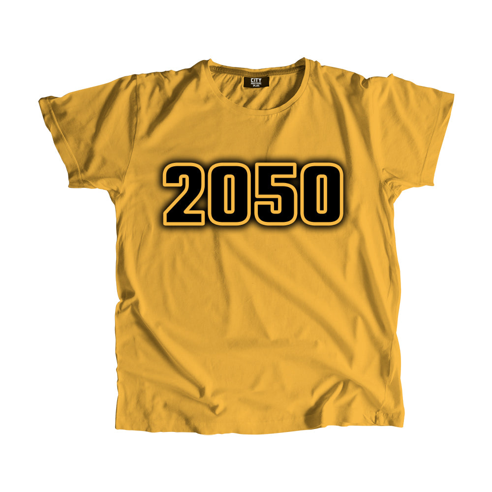 2050 Vintage Heritage Year Men Unisex T-Shirt (Golden Yellow)