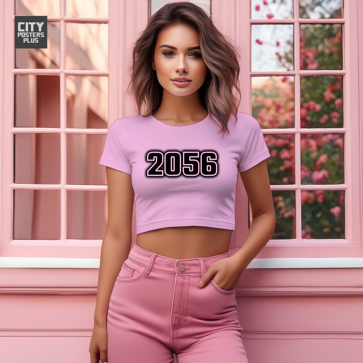 2056 Women Crop Top | Vintage Birth Year Shirt | City Posters Plus