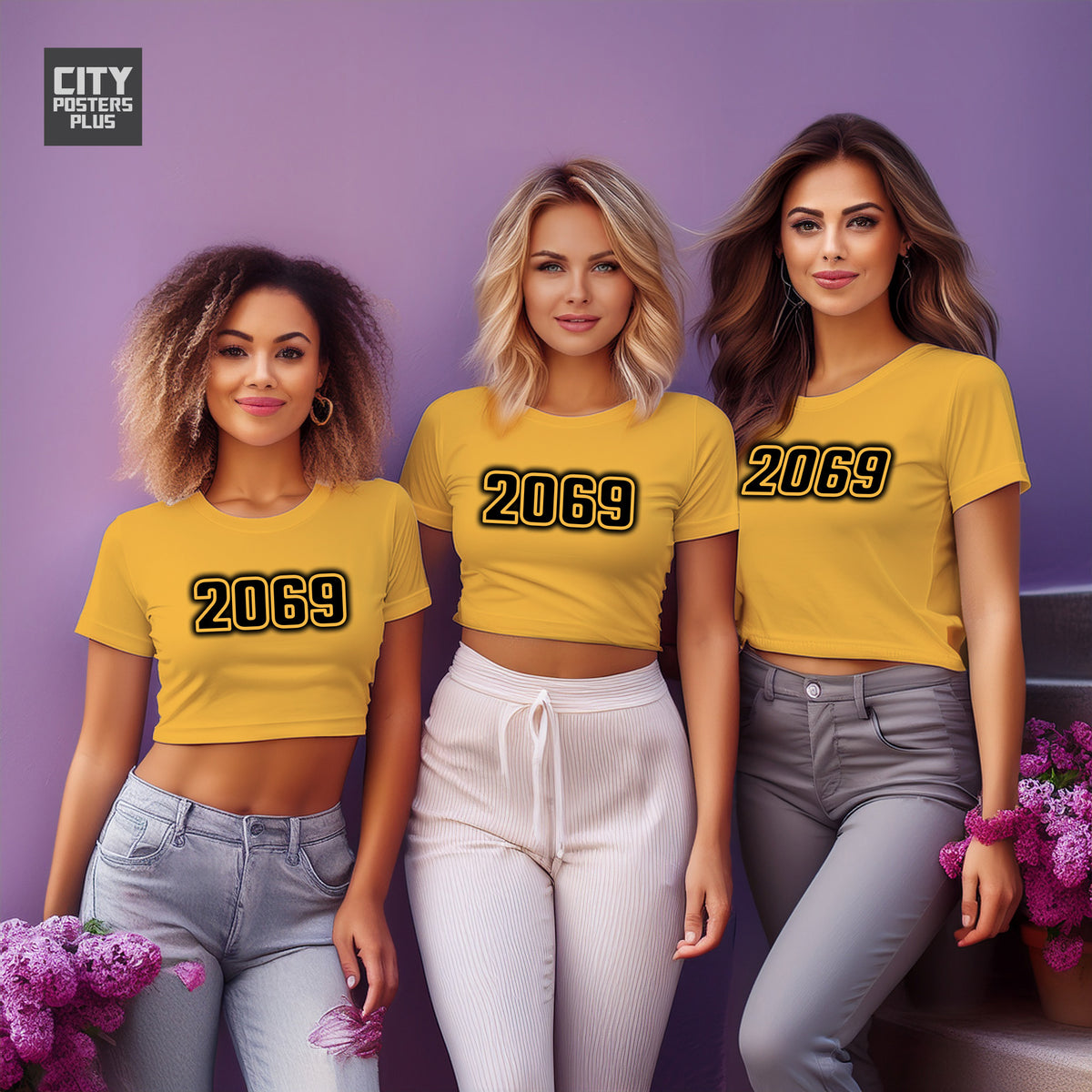 Year 2069 Vintage Birth Year Women Crop Top