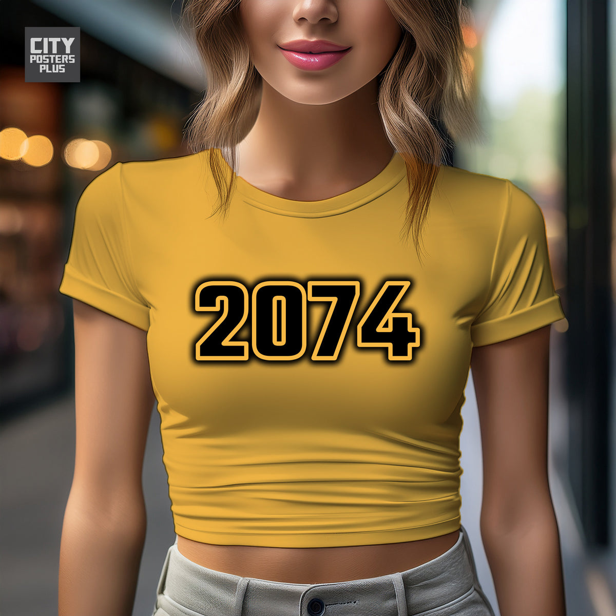 Year 2074 Vintage Birth Year Women Crop Top
