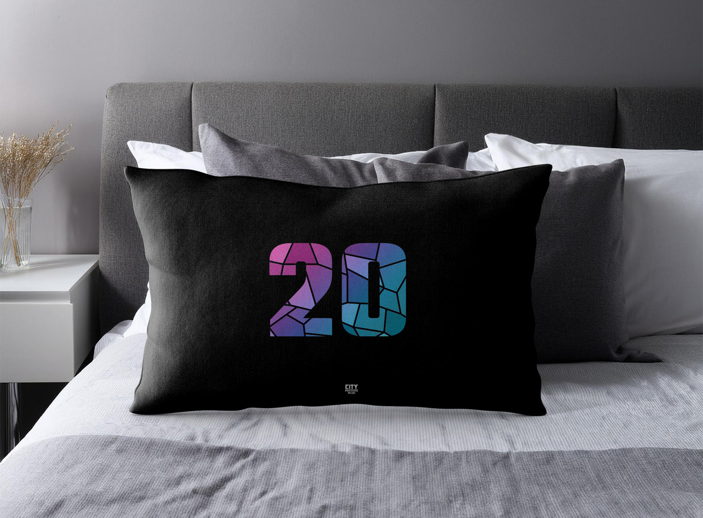 20 Number Square & Rectangle Pillow Cases | Modern Numeric Throw Pillow Covers | Print Deliver Plus by City Posters Plus
