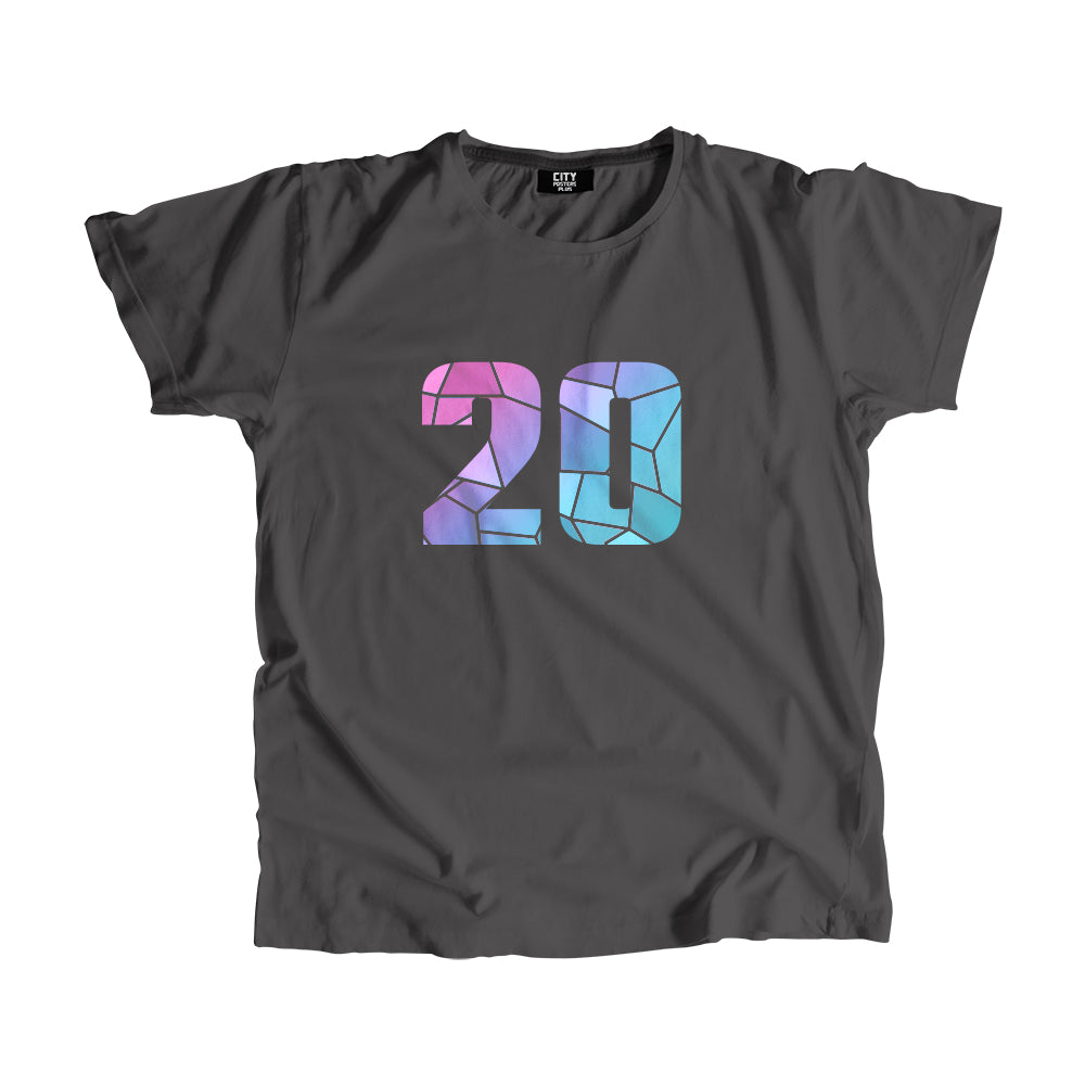 20 Number Men Unisex T-Shirt  (Charcoal Grey)| Classic Numeric Graphic Tee