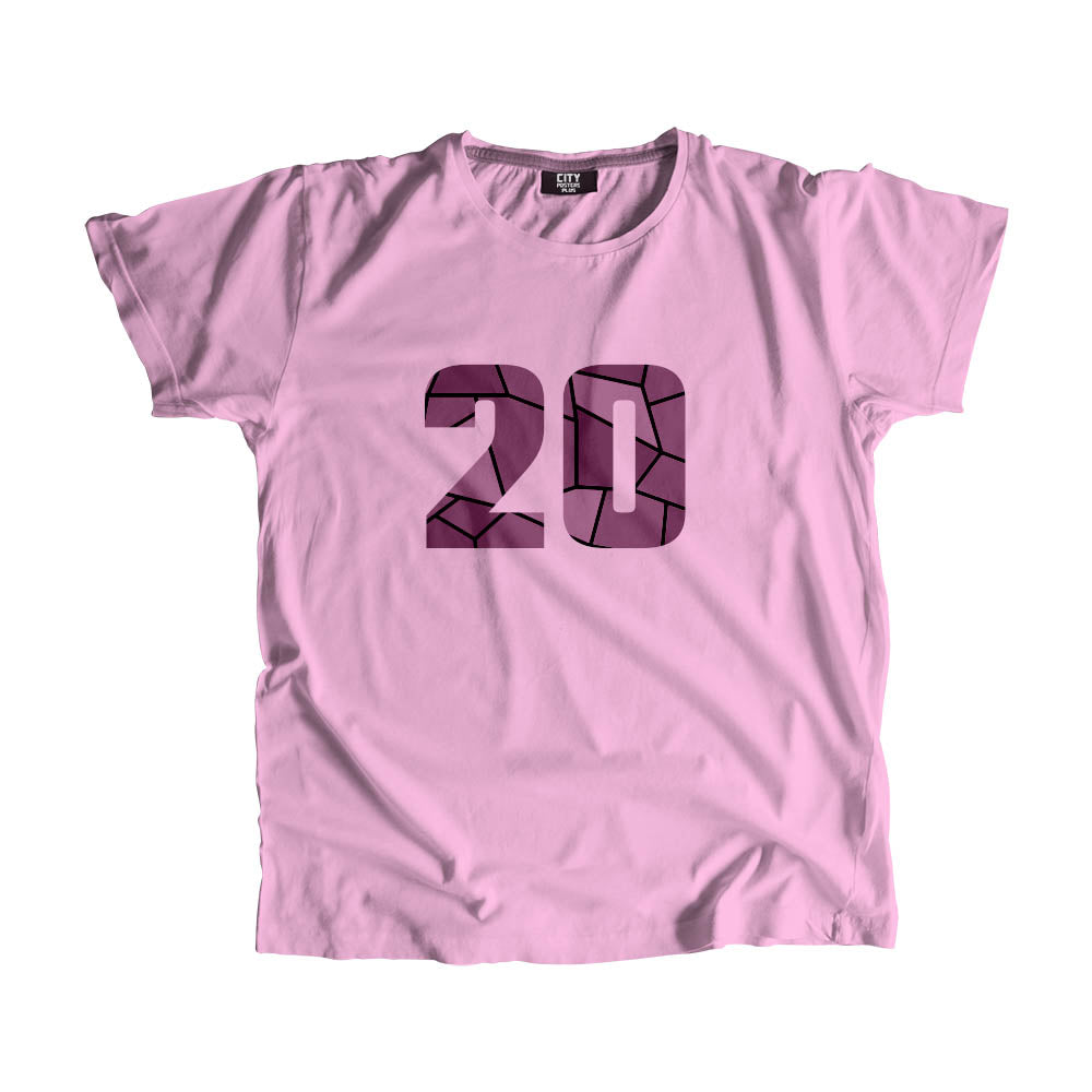 20 Number Men Unisex T-Shirt  (Light Pink)| Classic Numeric Graphic Tee