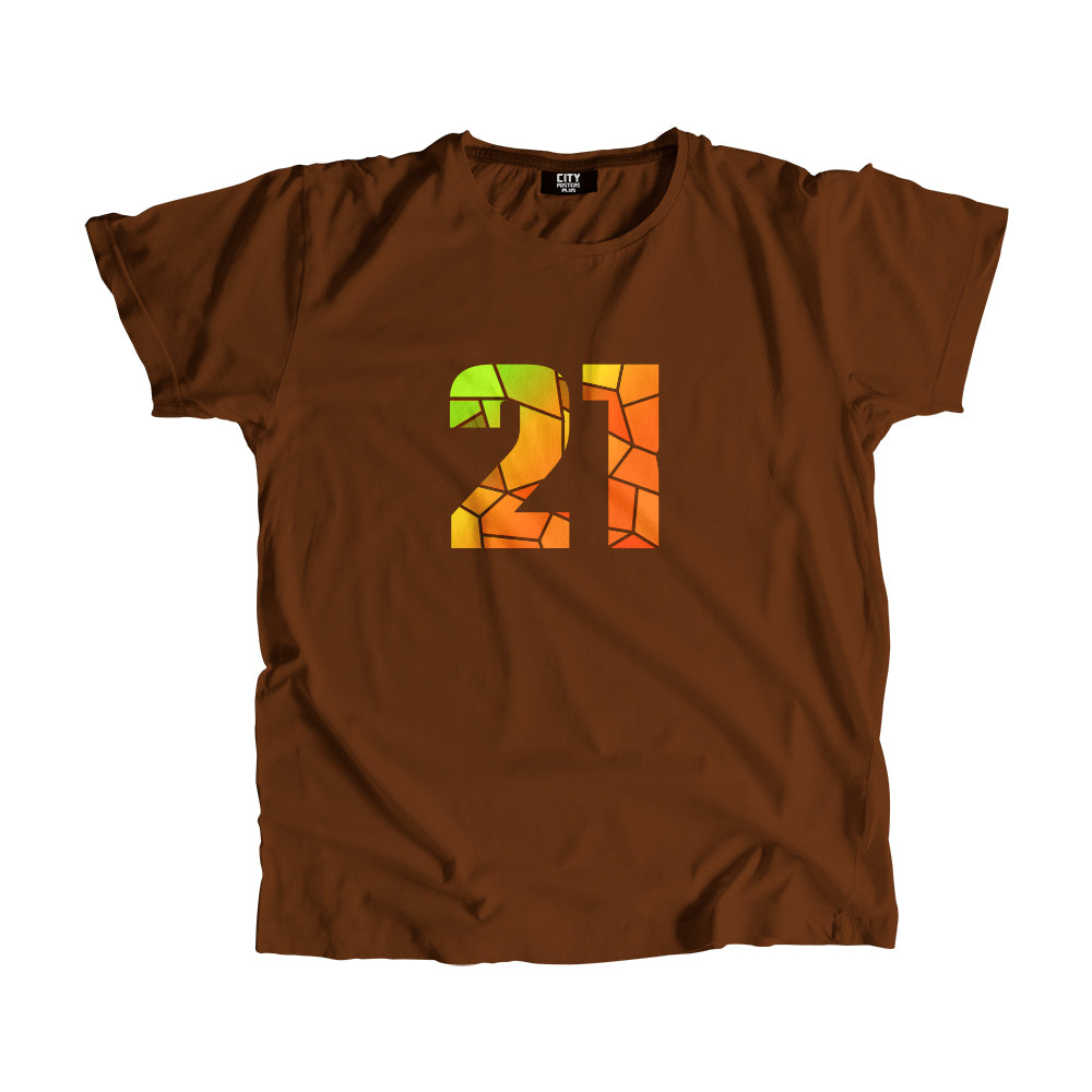 21 Number Men Unisex T-Shirt  (Brown)| Classic Numeric Graphic Tee