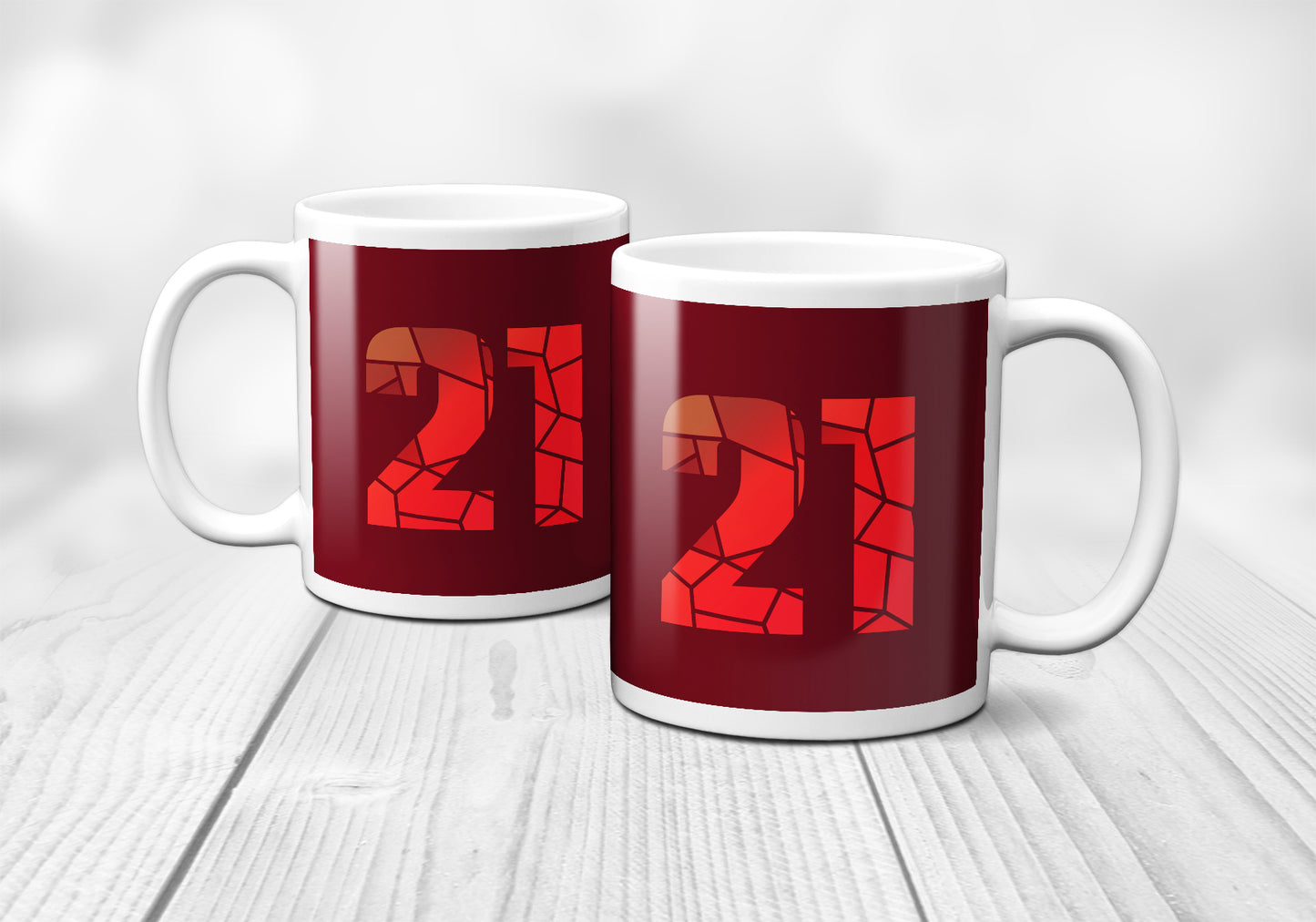 21 Number Mug (Maroon)