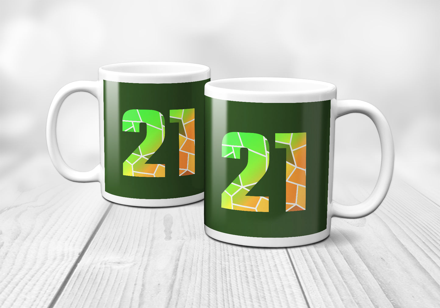 21 Number Mug (Olive Green)