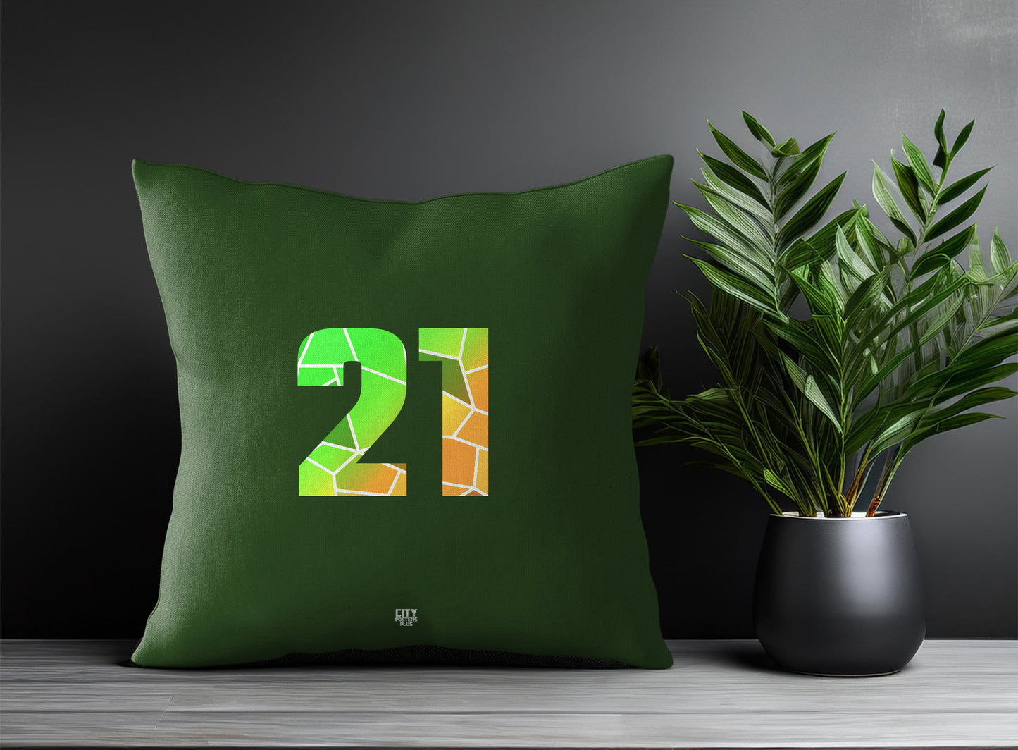 21 Number Square & Rectangle Pillow Cases | Print Deliver Plus by City Posters Plus