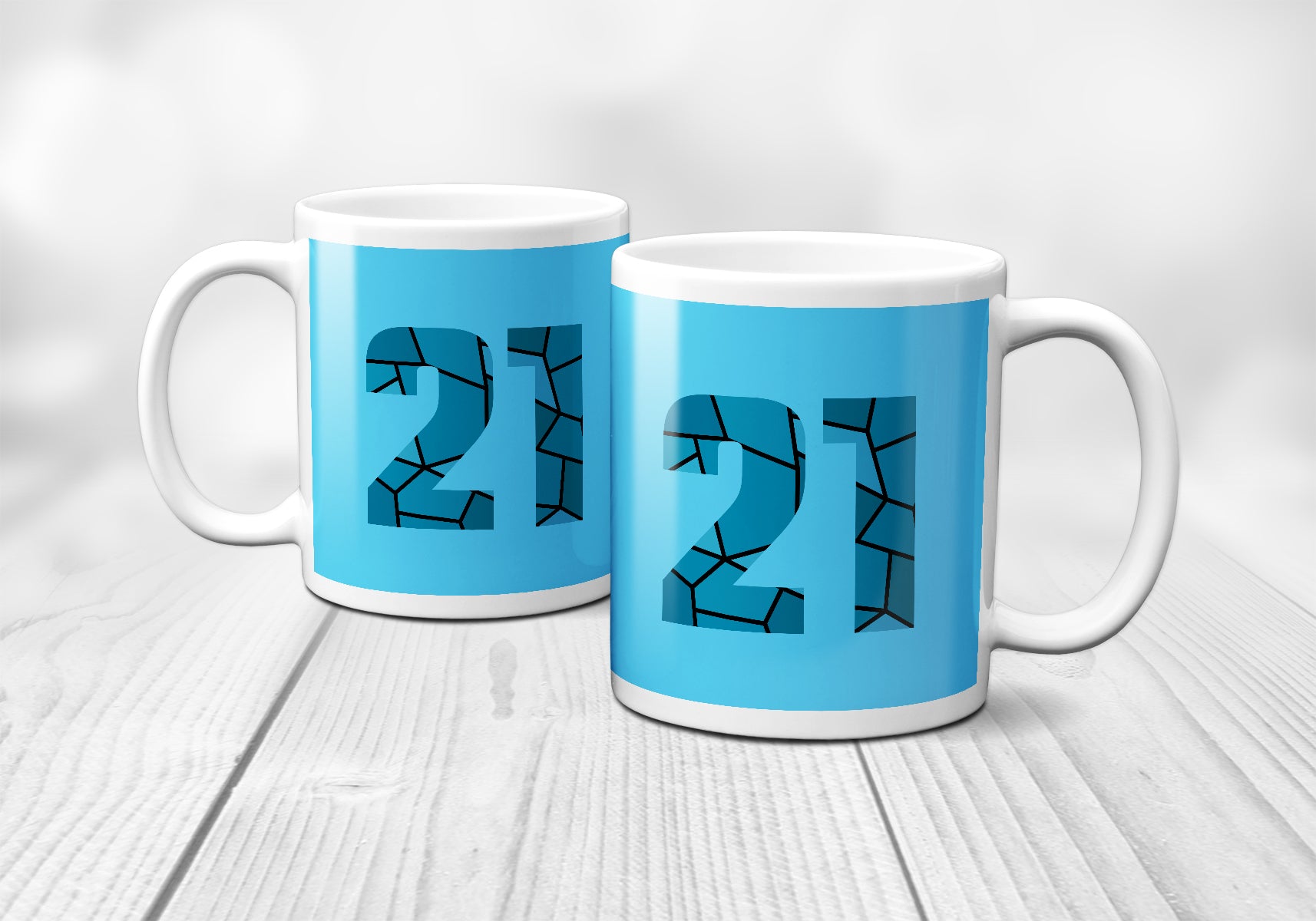 21 Number Mug (Sky Blue)