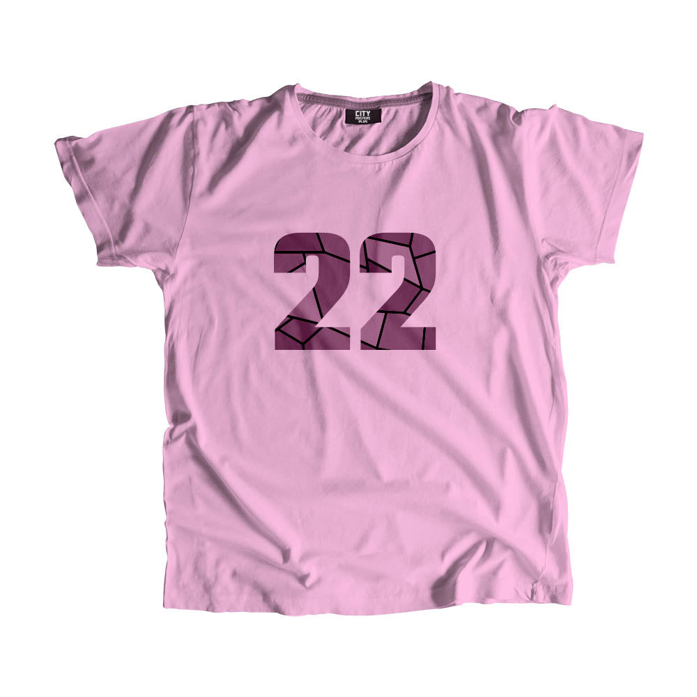 22 Number Men Unisex T-Shirt  (Light Pink)| Classic Numeric Graphic Tee
