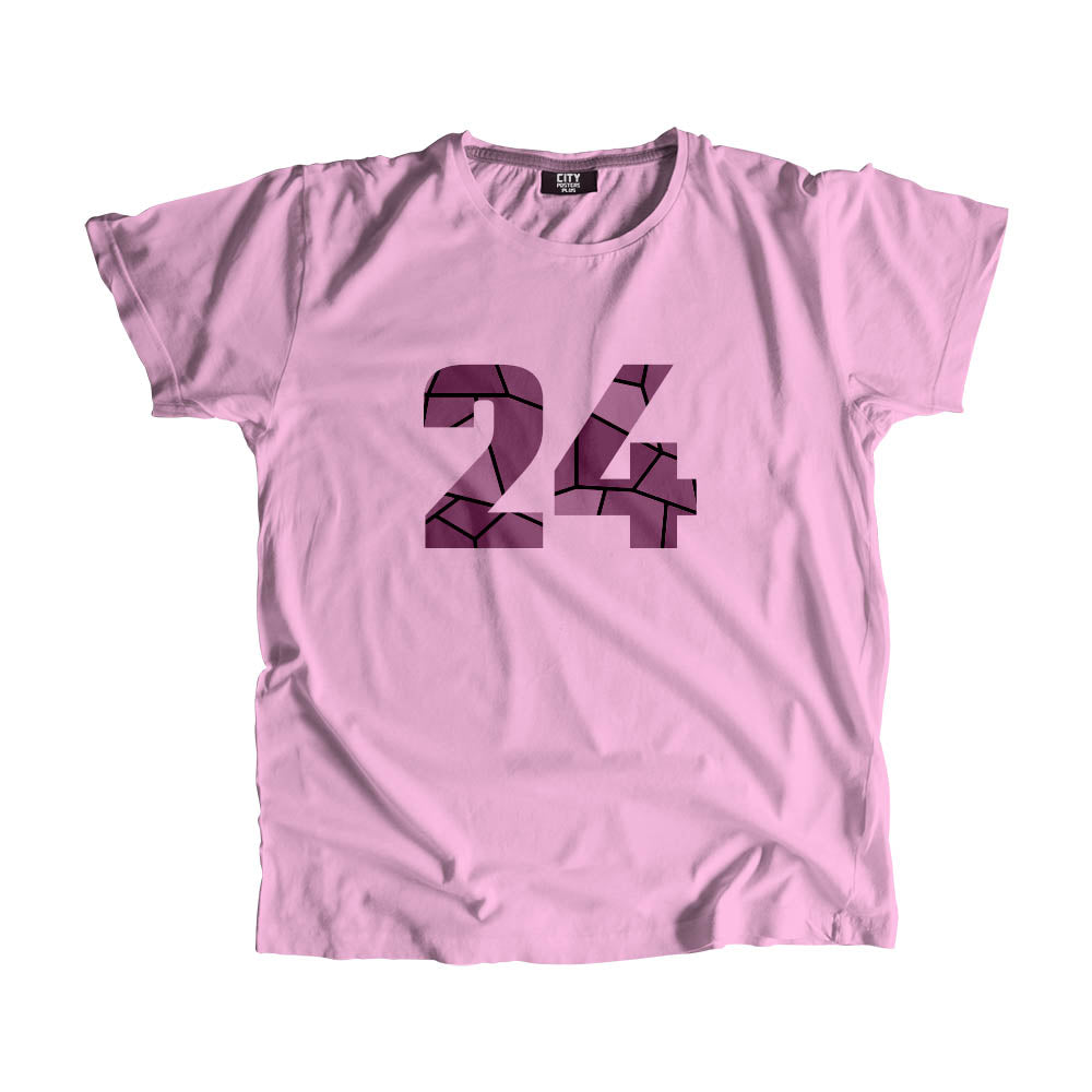 24 Number Men Unisex T-Shirt  (Light Pink)| Classic Numeric Graphic Tee