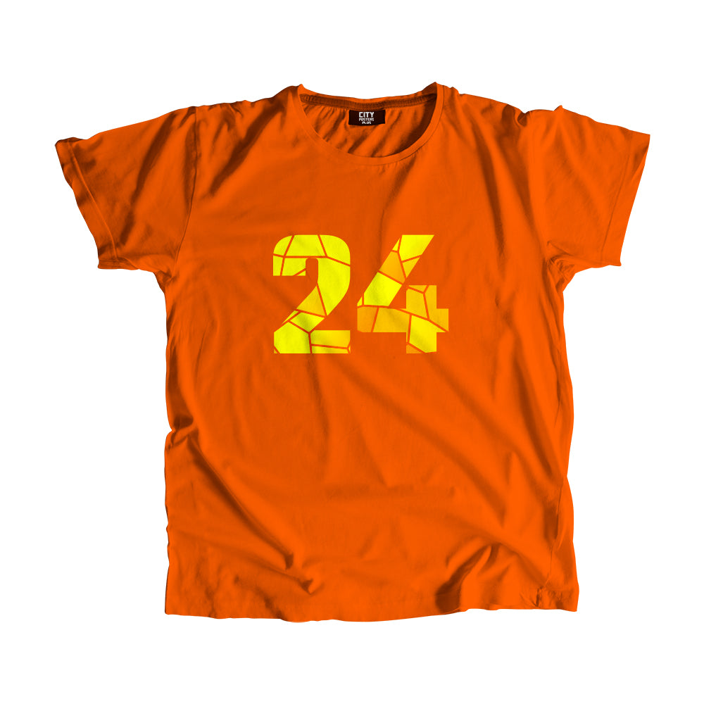 24 Number Men Unisex T-Shirt  (Orange)| Classic Numeric Graphic Tee