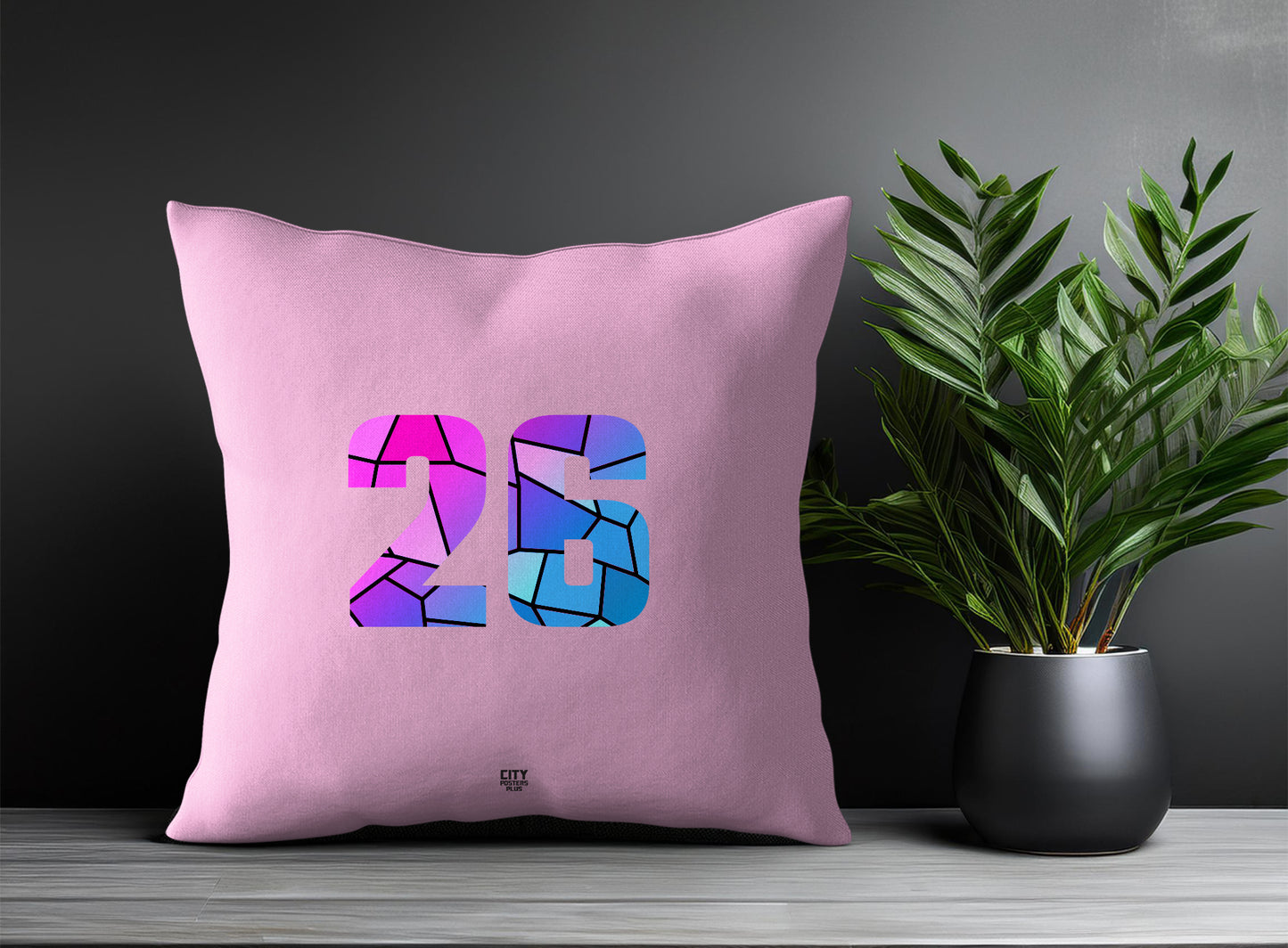 26 Number Square & Rectangle Pillow Cases | Print Deliver Plus by City Posters Plus